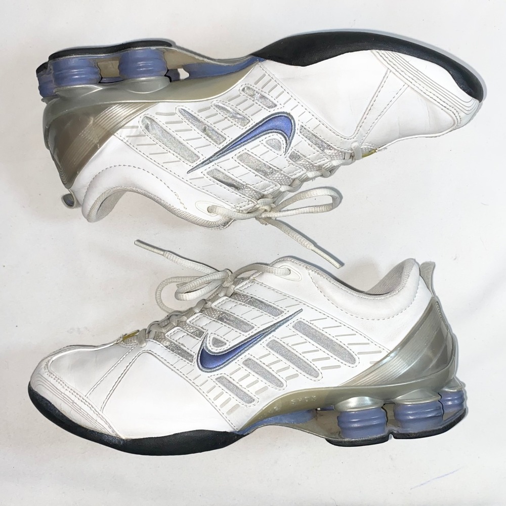 Nike Shox VT White Metallic Silver Blue Womens Running Shoes 312756-141 Size 8 - Picture 11 of 16